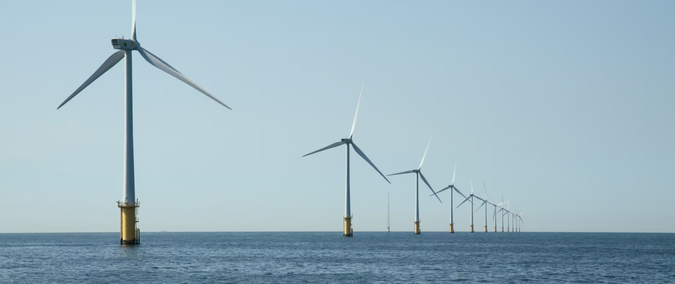 Offshore wind turbines at sea