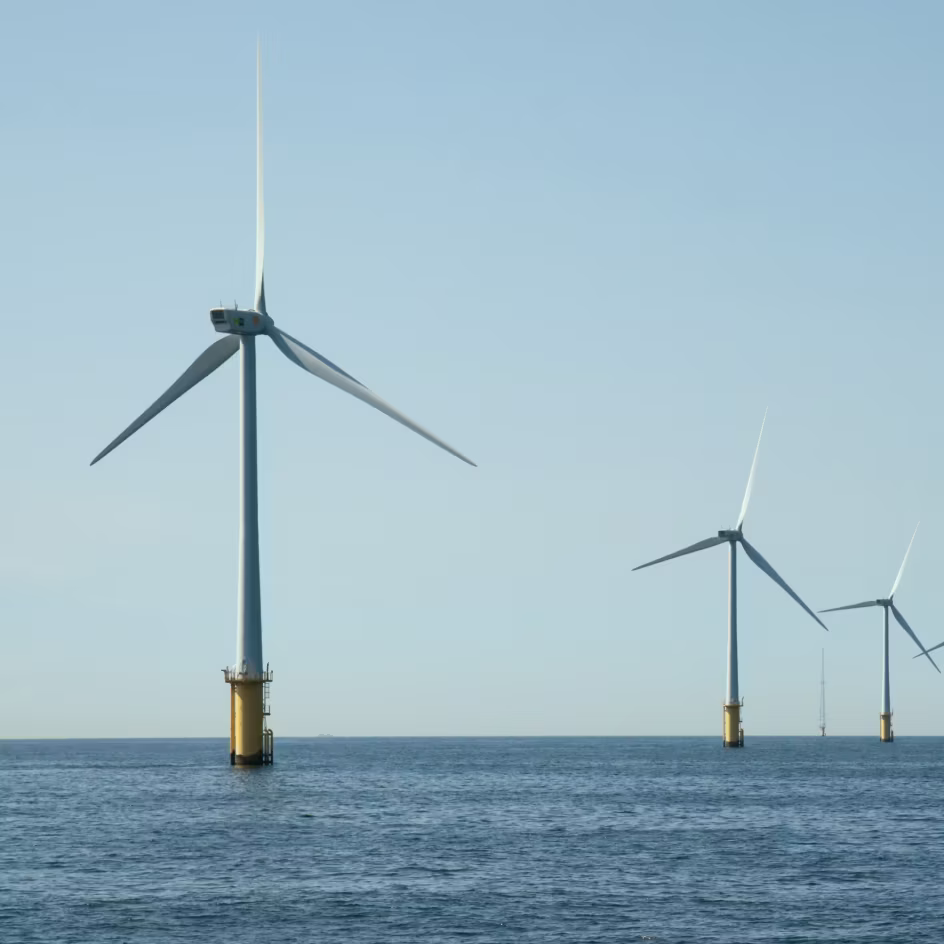Offshore wind turbines at sea